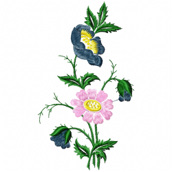 Flowers And Tree Embroidery Design 4